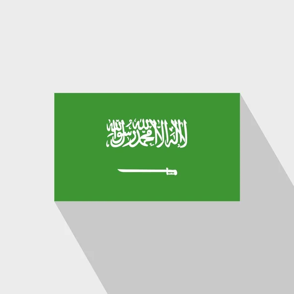 Suudi Arabistan Bayrağı Uzun Gölge Tasarlamak Vektör — Stok Vektör