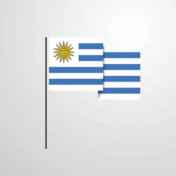 Uruguay Ondeando Bandera Diseño Vector — Archivo Imágenes Vectoriales