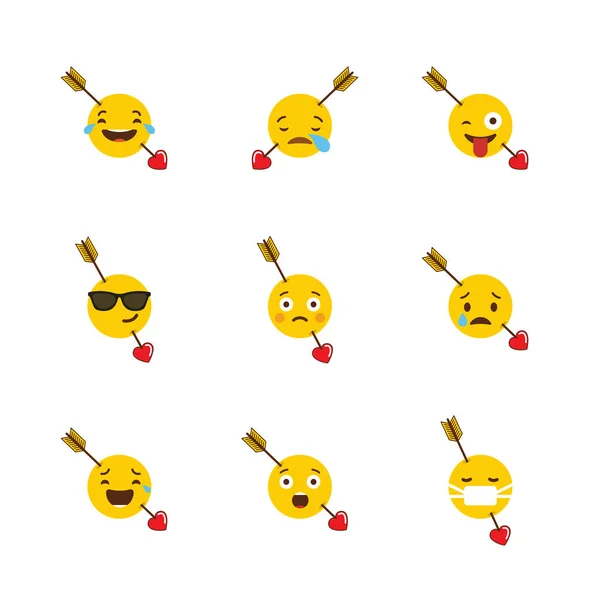 Conjunto Emojis Vetor Projeto — Vetor de Stock