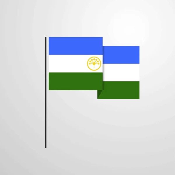 Μπασκορτοστάν Κυματίζει Σημαία Διανυσματική Σχεδίαση — Διανυσματικό Αρχείο