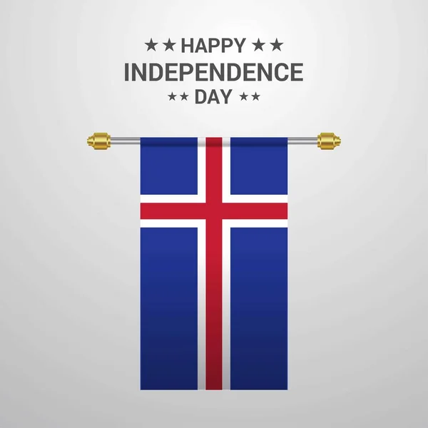 Islandia Día Independencia Colgando Fondo Bandera — Vector de stock