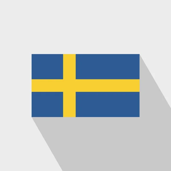 Sverige Flagga Long Shadow Design Vektor — Stock vektor