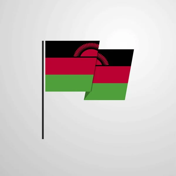 Malawi Acenando Vetor Design Bandeira — Vetor de Stock