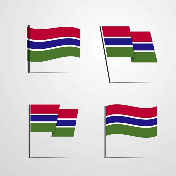 Gambia Bandera Icono Vector Ilustración — Vector de stock