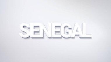 Senegal, metin tasarım. hat. Tipografi poster. Duvar kağıdı arka plan olarak kullanılabilir