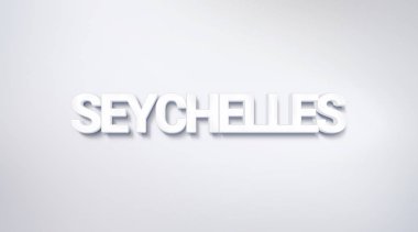 Seyşeller, metin tasarım. hat. Tipografi poster. Duvar kağıdı arka plan olarak kullanılabilir