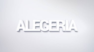 Alegeria, metin tasarım. hat. Tipografi poster. Duvar kağıdı arka plan olarak kullanılabilir