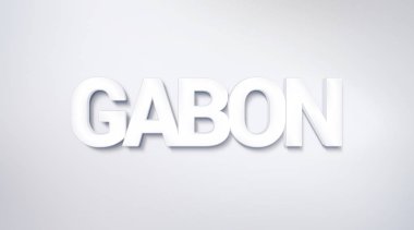 Gabon, metin tasarım. hat. Tipografi poster. Duvar kağıdı arka plan olarak kullanılabilir