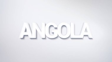 Angola, metin tasarım. hat. Tipografi poster. Duvar kağıdı arka plan olarak kullanılabilir