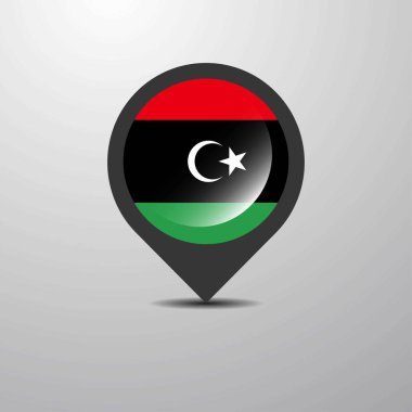 Libya harita PIN, vektör çizim