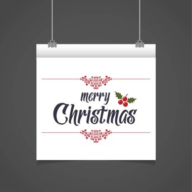 Gri arka plan vektör ile tasarım Noel tebrik kartı