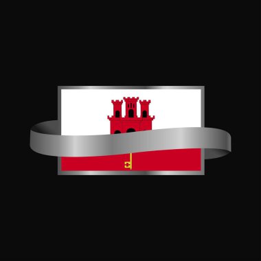 Gibraltar bayrak şerit banner tasarımı
