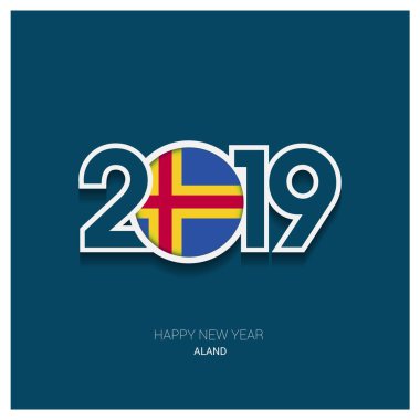 2019 Aland tipografi, mutlu yeni yıl arka plan