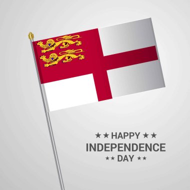 Sark'ın bağımsızlık günü tipografik tasarım bayrak vektör ile