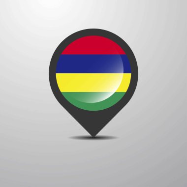 Mauritius Haritası PIN, vektör çizim