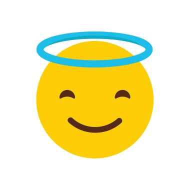 Emoji simgesi tasarım, renkli vektör çizim gülümseyen