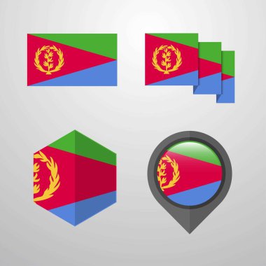 Eritre bayrak tasarım vektör ayarla