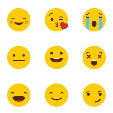 Tasarlamak vektör emoji Icon set