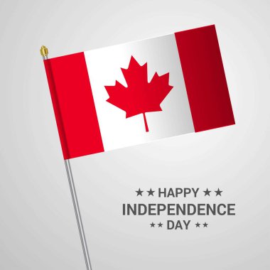 Bayrak vektör ile Kanada bağımsızlık günü tipografik tasarım
