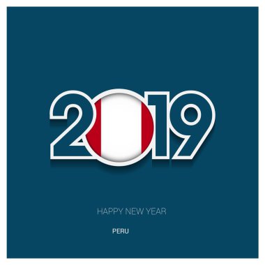 2019 Peru tipografi, mutlu yeni yıl arka plan