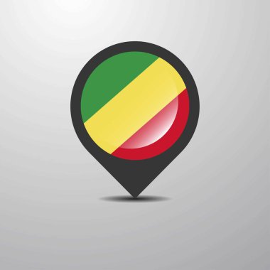 Cumhuriyeti Kongo harita PIN, vektör çizim