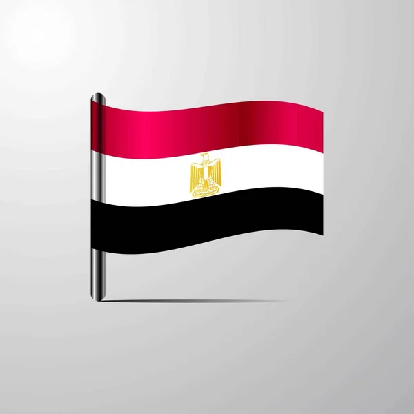Egypte Zwaaien Glanzende Vlag Ontwerp Vector — Stockvector