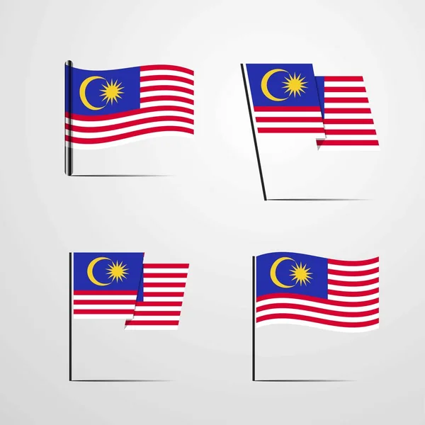 Malaysia Flaggan Ikonen Vektorillustration — Stock vektor