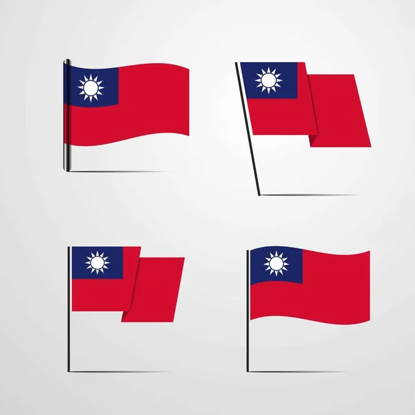 Taiwan Bandeira Ícone Vetor Ilustração — Vetor de Stock