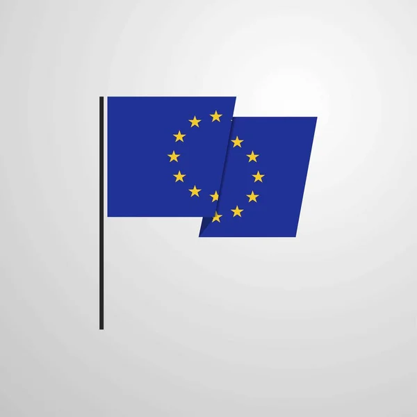 União Europeia Acenando Com Bandeira Vetor Design —  Vetores de Stock