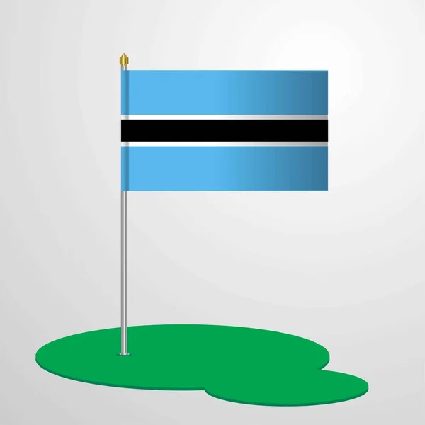 Bandiera Botswana Palo Illustrazione Vettoriale — Vettoriale Stock