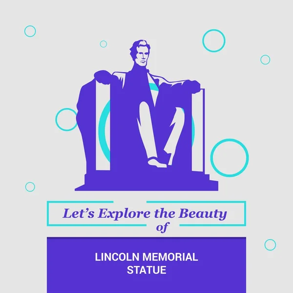 Explorons Beauté Lincoln Statue Washington Usa National Landmarks — Image vectorielle