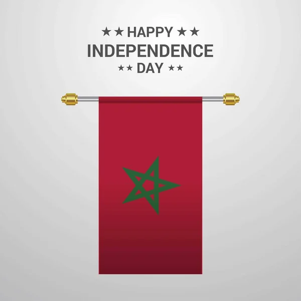 Marruecos Día Independencia Colgando Fondo Bandera — Archivo Imágenes Vectoriales