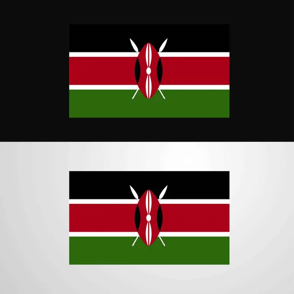 Desain Banner Bendera Kenya - Stok Vektor