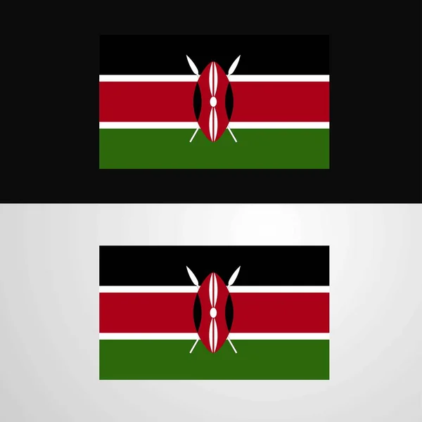 Kenya Conception Bannière Drapeau — Image vectorielle