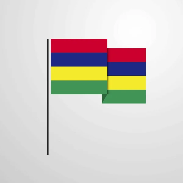 Mauritius Sventola Bandiera Vettore Progettazione — Vettoriale Stock