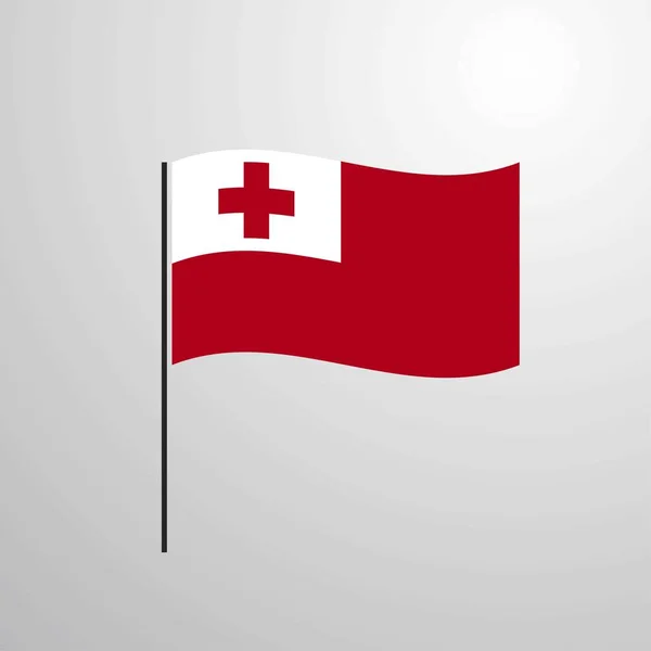 Tonga Sventola Bandiera Illustrazione Vettoriale — Vettoriale Stock