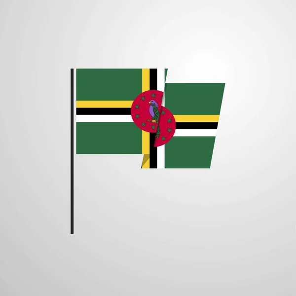 Dominica Acenando Bandeira Vetor Design — Vetor de Stock