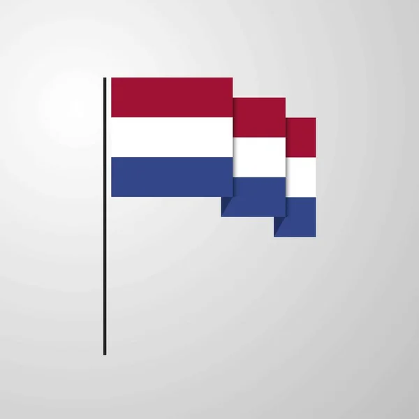 Holanda Acenando Bandeira Fundo Criativo —  Vetores de Stock