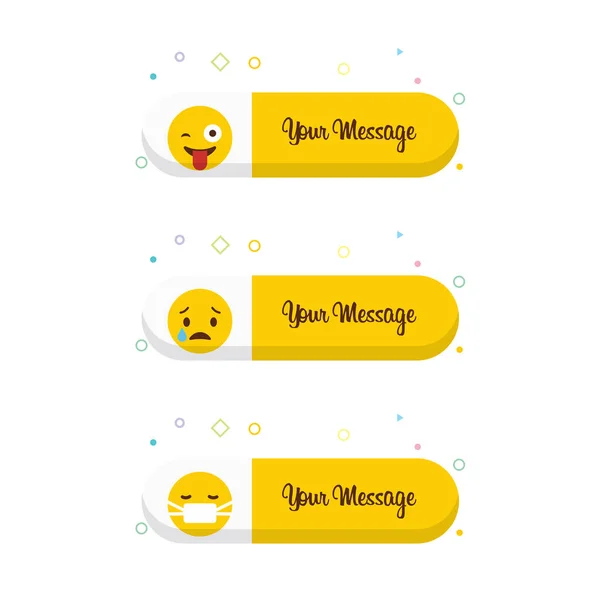 Emoji Mit Ihrem Nachrichtendesign Vektor — Stockvektor