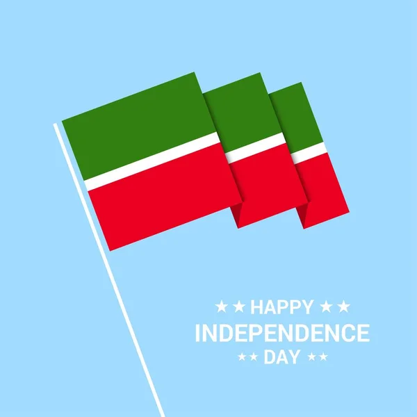 Типографический Дизайн Дня Независимости Татарстана Вектором Флага — стоковый вектор