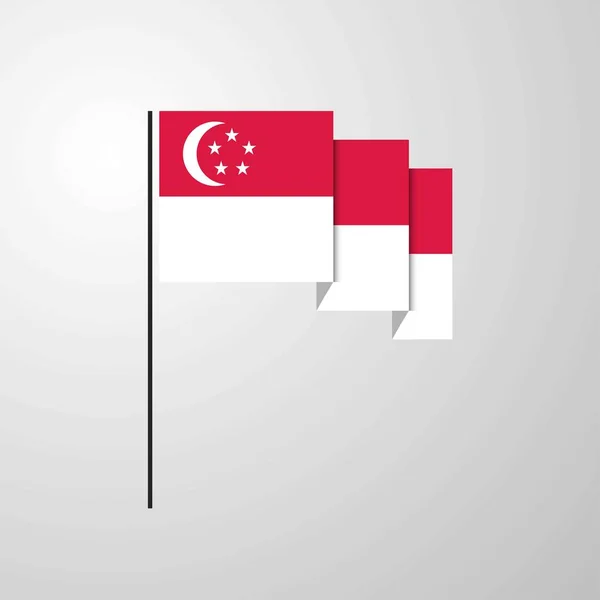 Singapour Agitant Drapeau Fond Créatif — Image vectorielle