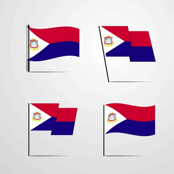 Ilustración Vector Icono Bandera Saint Martin — Archivo Imágenes Vectoriales