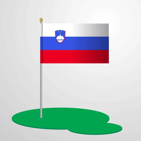 Slovenya Bayrak Direği Vektör Çizim — Stok Vektör