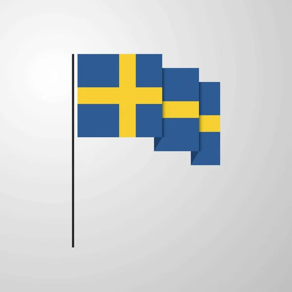 Schweden Schwenken Flagge Kreativen Hintergrund — Stockvektor