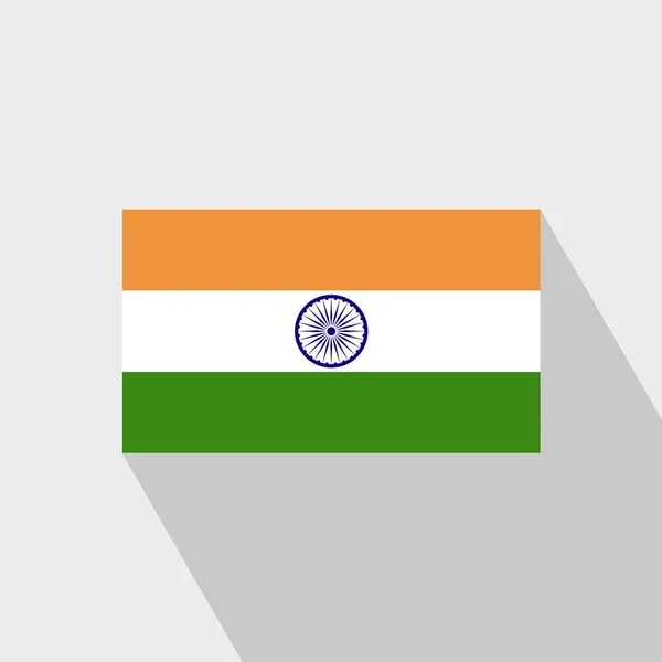 Bandera India Long Shadow Design Vector — Vector de stock