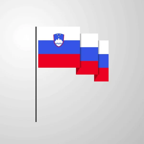 Slovenië Zwaaien Vlag Creatieve Achtergrond — Stockvector