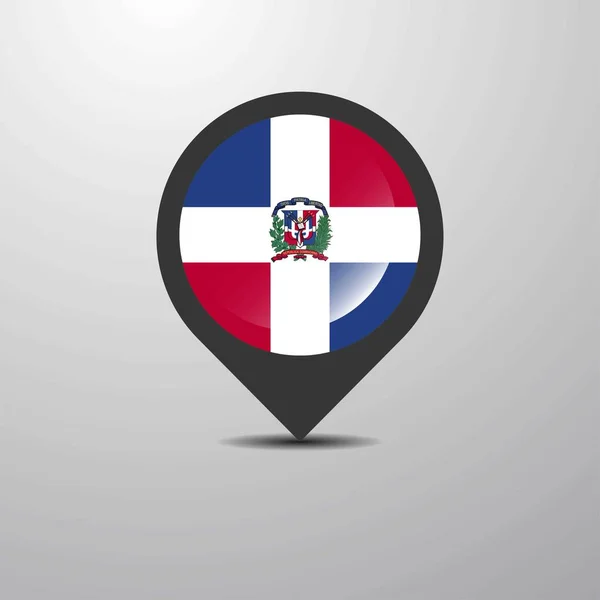 Dominikánská Republika Mapa Pin Vektorové Ilustrace — Stockový vektor