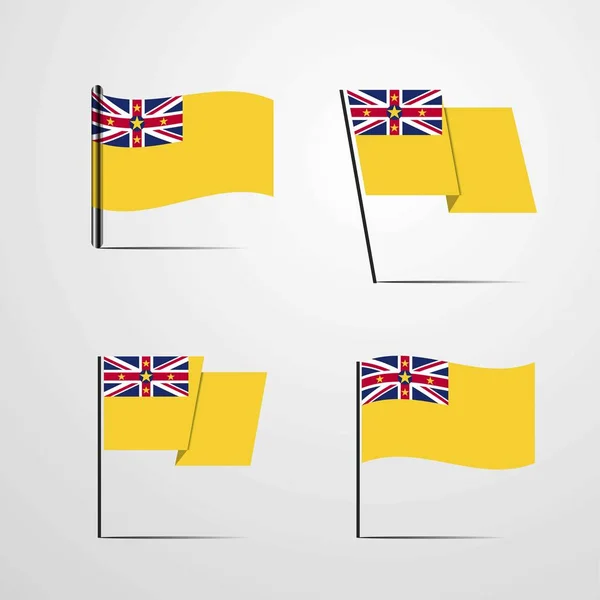 Niue Vlajka Ikonu Vektorové Ilustrace — Stockový vektor