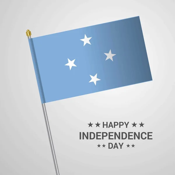Micronesia Estados Federados Día Independencia Diseño Tipográfico Con Vector Bandera — Archivo Imágenes Vectoriales