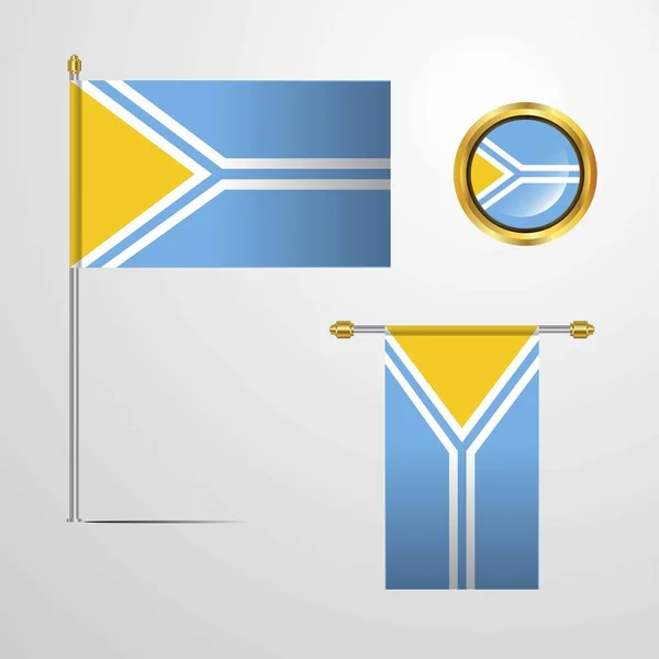 Tuva Flagge Symbol Vektor Illustration — Stockvektor